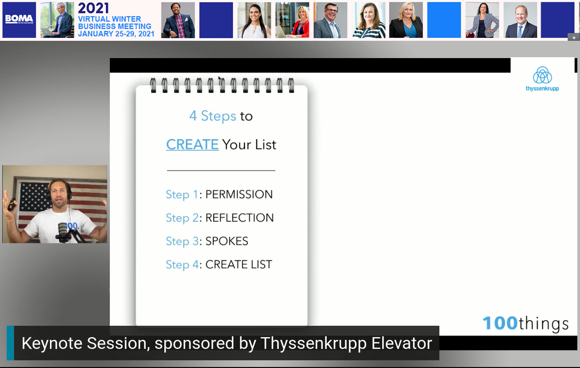 Keynote Speaker Sebastian Terry shares 4 Steps for creating one’s own version of his famous “100 Things” List.